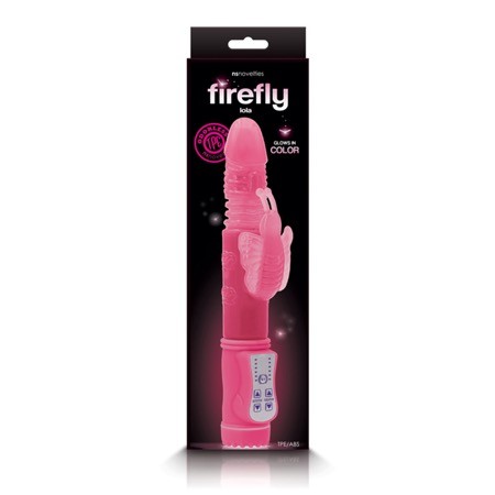Firefly Lola Thrusting Dual-Action Butterfly Vibrator - Pink