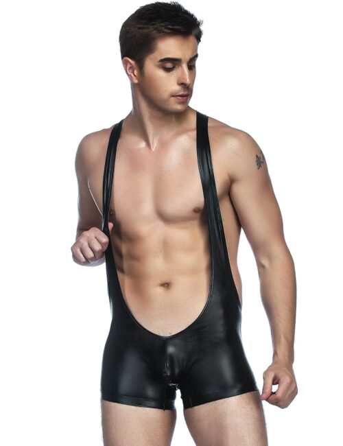 Black Sexy Leather Panty for Man